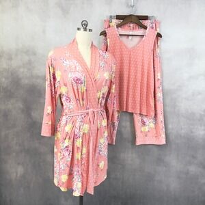 Flora Nikrooz Womens Pajama Set Size L 3 Piece Sleep Cottagecore Feminine Floral